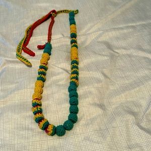 Long beaded crocheted necklace